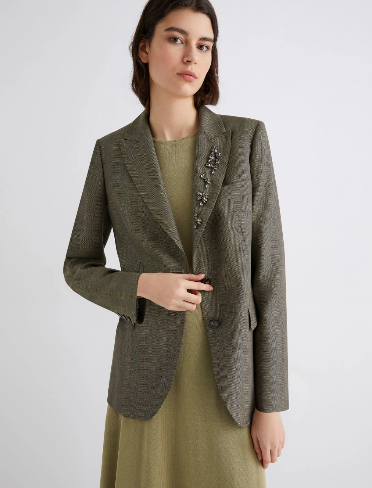 Marella Giacca in saglia fluida con cristalli Impact  AI25