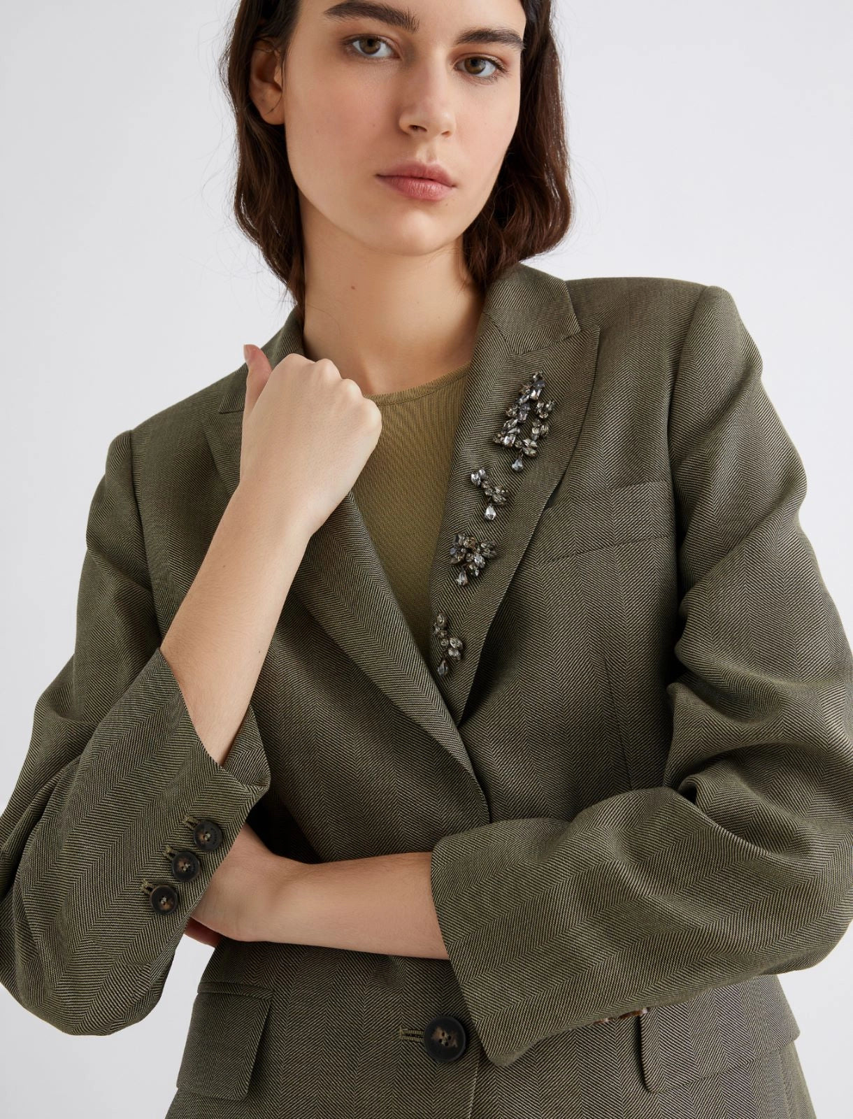 Marella Giacca in saglia fluida con cristalli Impact  AI25