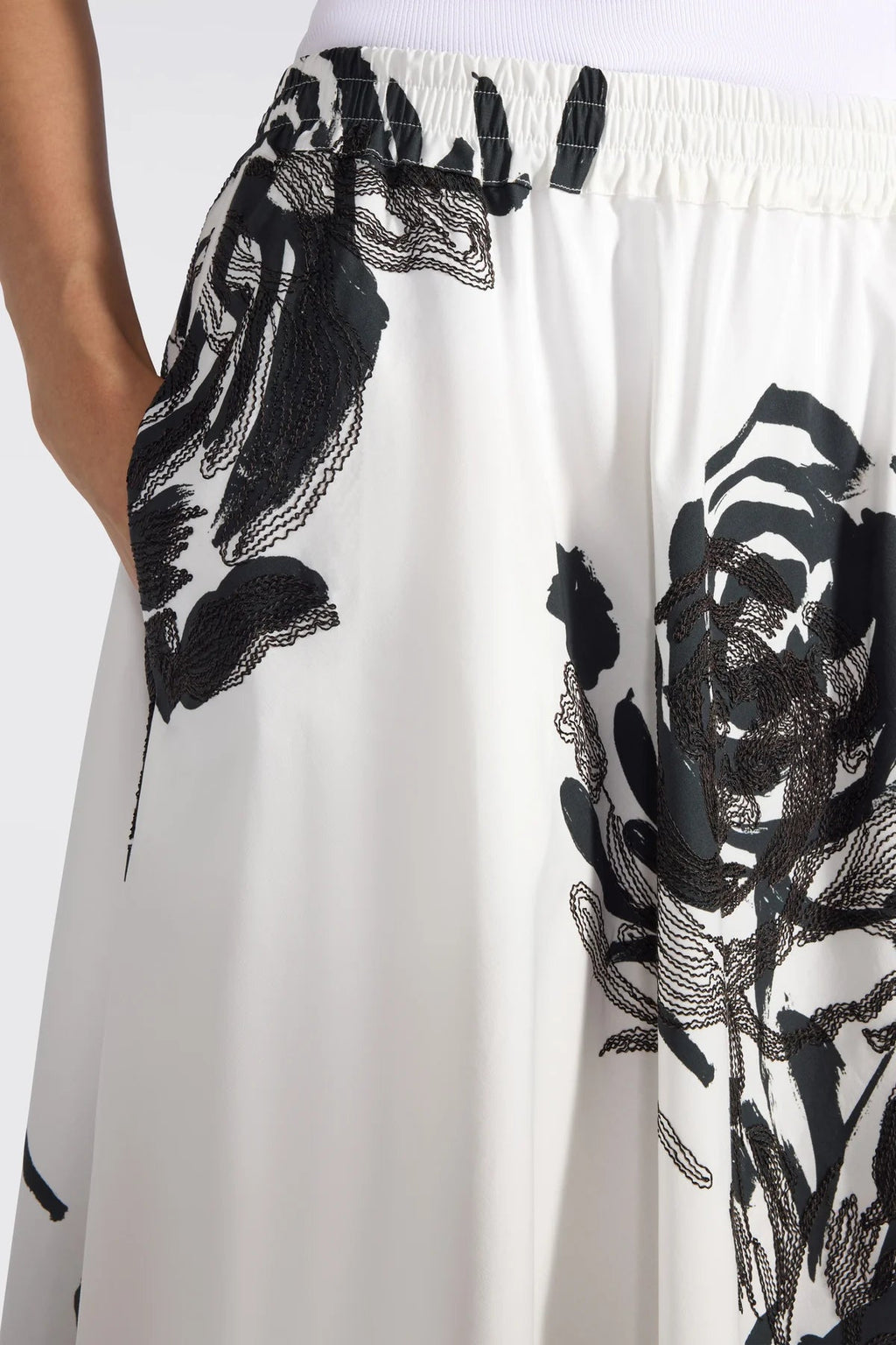 Liviana Conti Gonna midi con stampa fiore e ricamo Indira mod. F6SU73 PE26 Liviana Conti