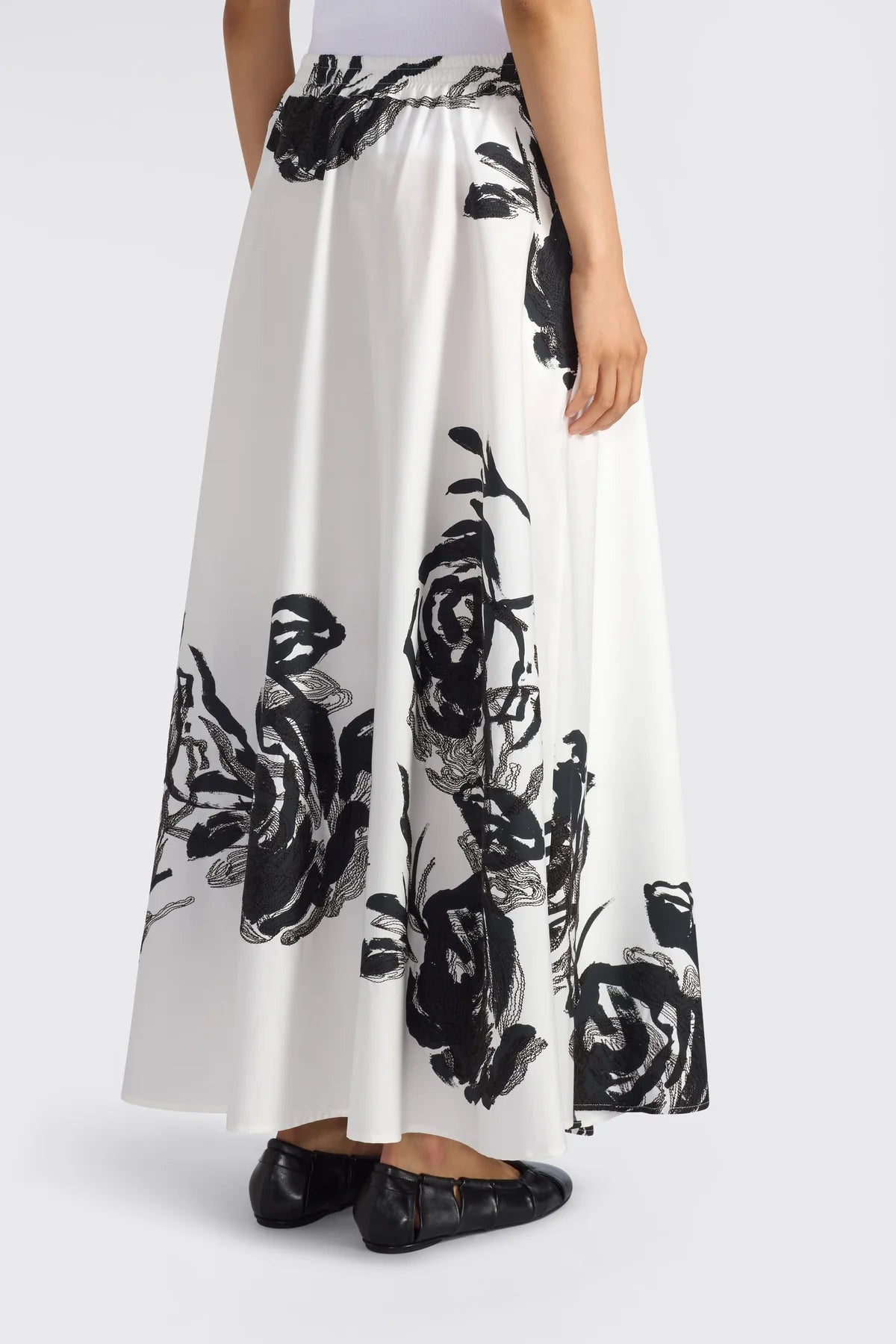 Liviana Conti Gonna midi con stampa fiore e ricamo Indira mod. F6SU73 PE26 Liviana Conti