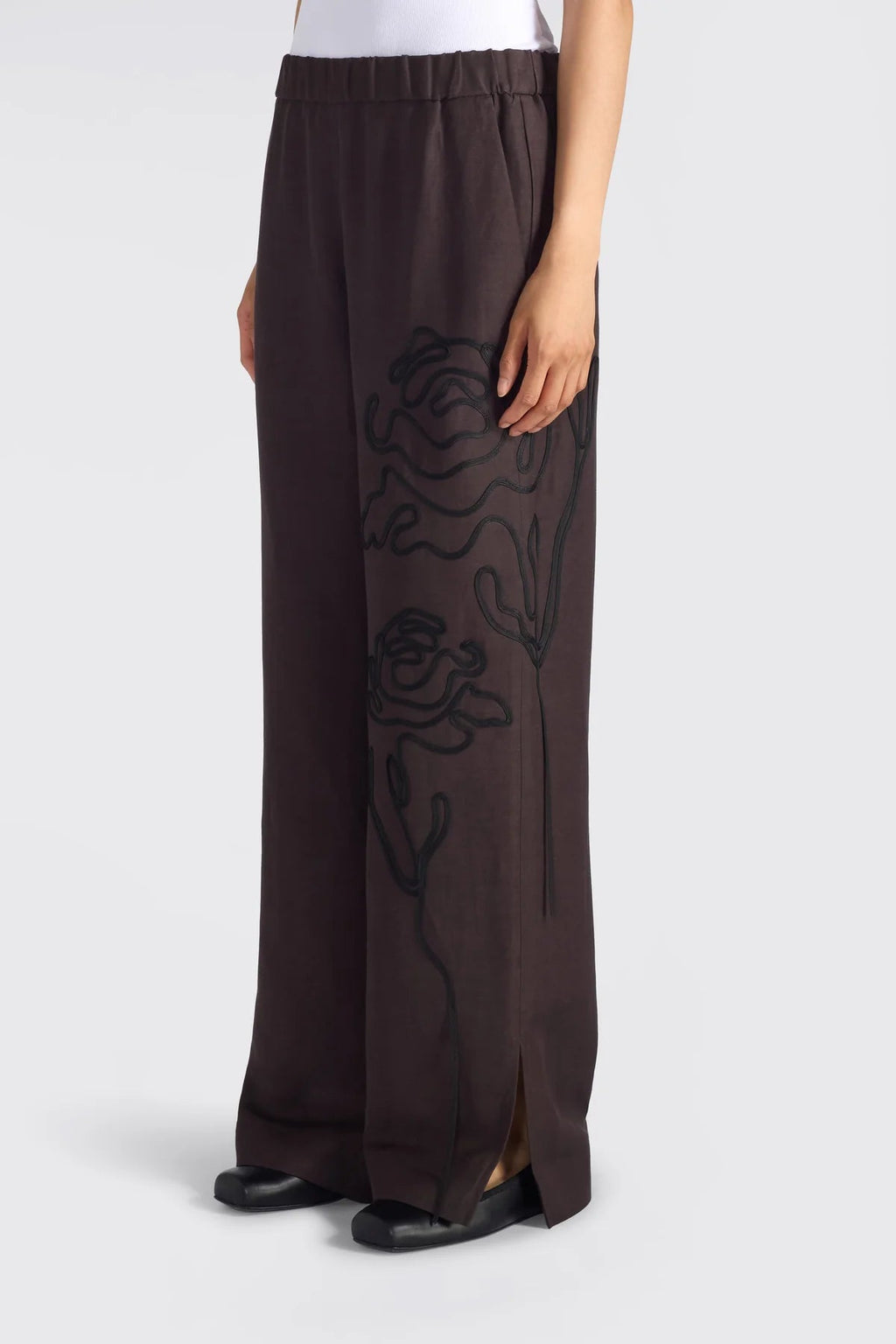 Liviana Conti Pantalone ricamati palazzo in viscosa-lino Julian mod F6SL94 PE26 Liviana Conti