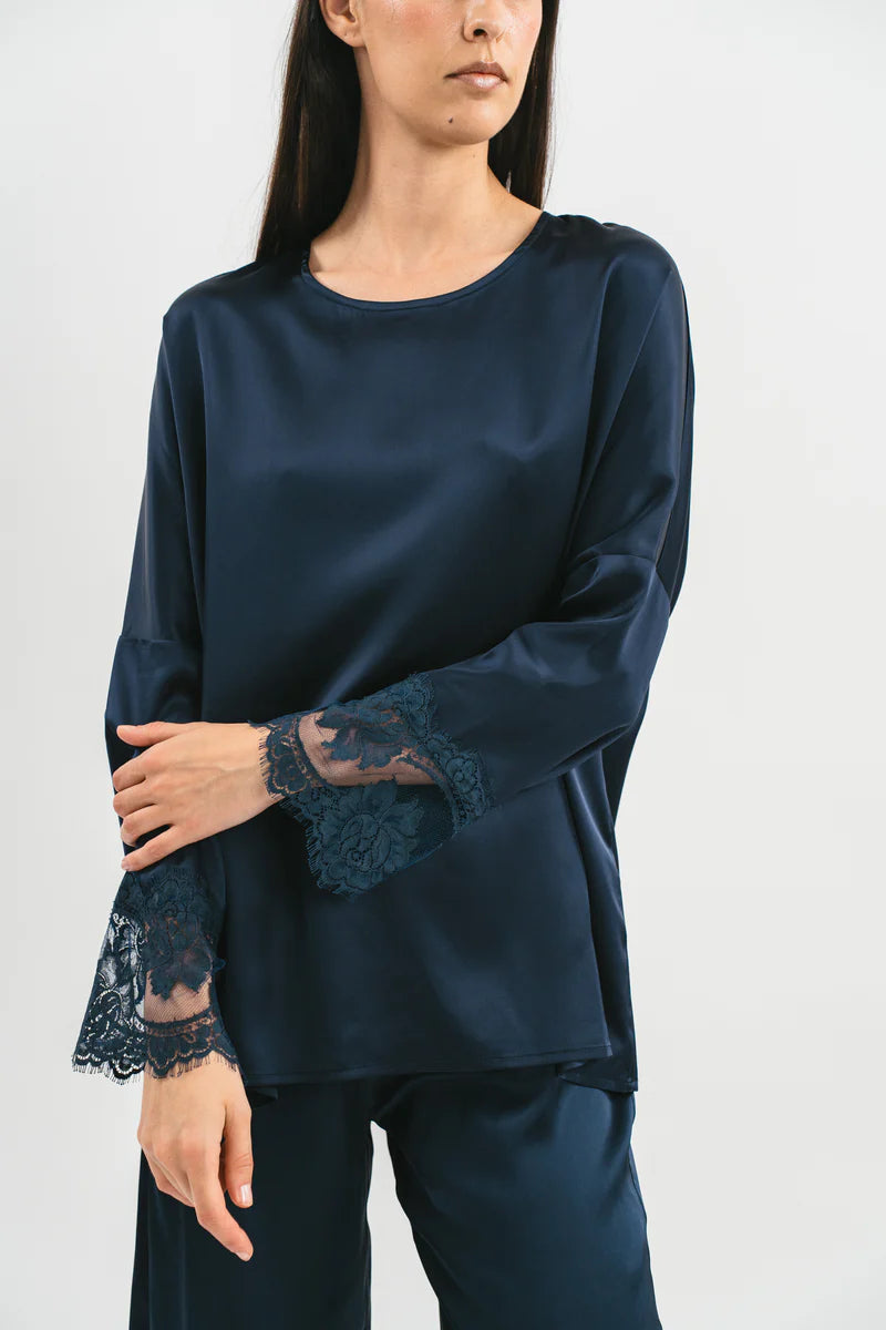 Pink Memories T-shirt oversize con pizzo Asia AI25
