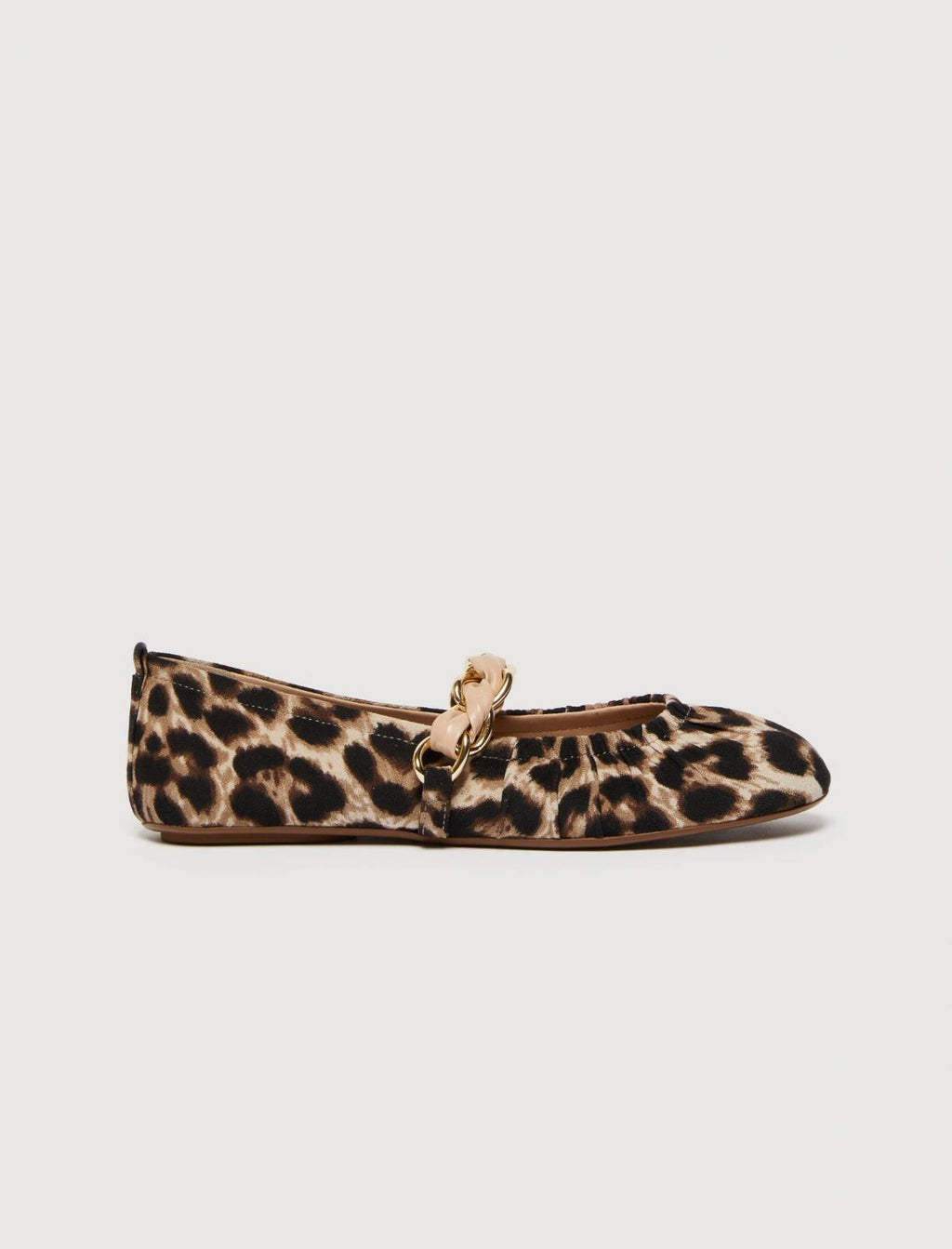 Marella Ballerina in tessuto animalier con catena intrecciata Matteo2 AI25