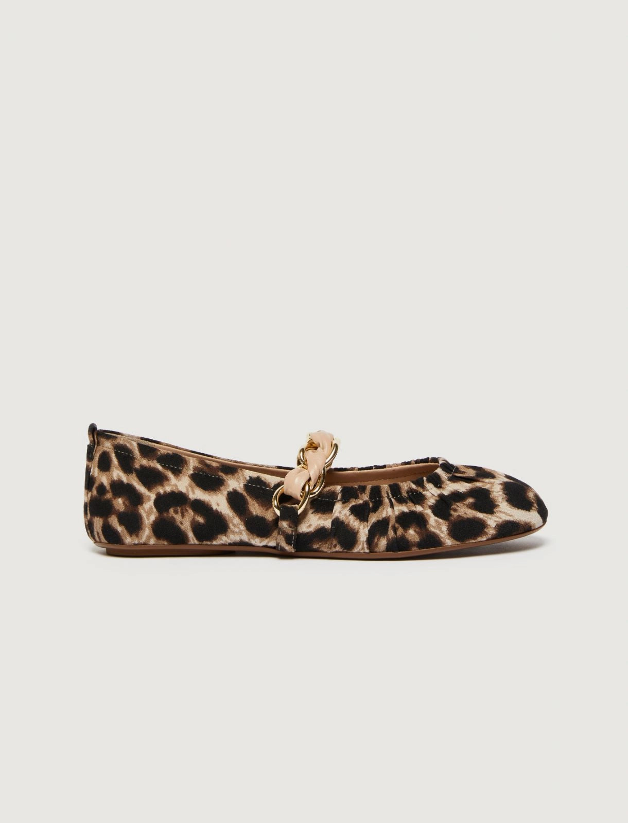 Marella Ballerina in tessuto animalier con catena intrecciata Matteo2 AI25
