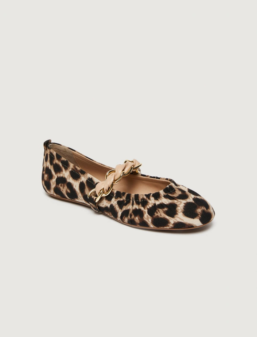 Marella Ballerina in tessuto animalier con catena intrecciata Matteo2 AI25