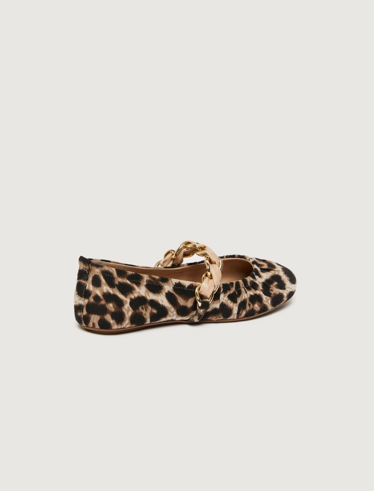 Marella Ballerina in tessuto animalier con catena intrecciata Matteo2 AI25