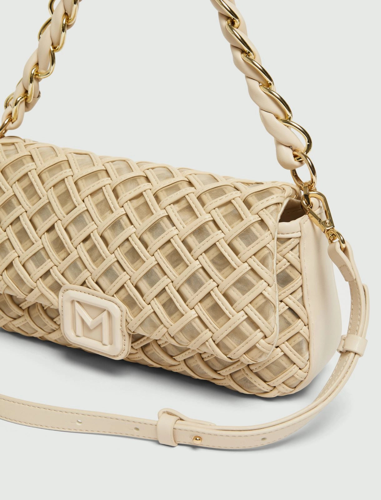 Marella Accessori Borsa Le Muse medium con intreccio MLAEmily, nude PE26 Marella