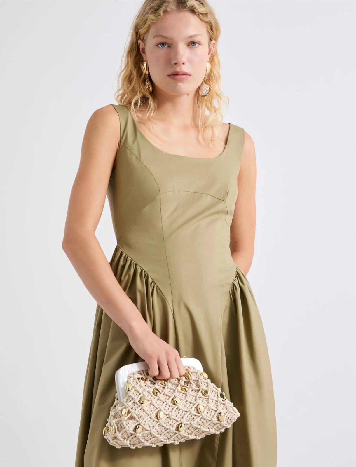 Marella Accessori Pochette in rafia con intreccio MlaFascia PE26 Marella