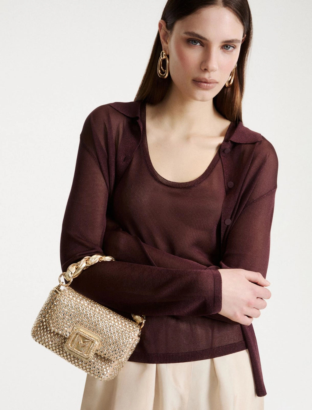 Marella Accessori Borsa Le Muse small con strass MLALontra3 AI26 Marella Accessori