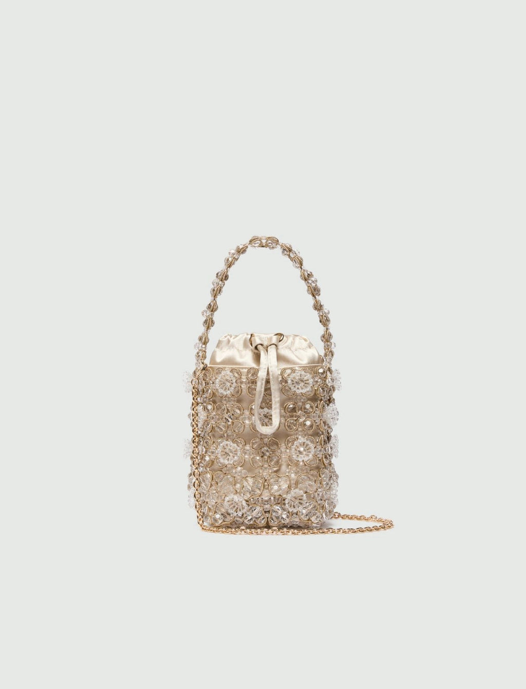 Marella Accessori Secchiello piccolo con bead ricamati, bianco PE26 Marella