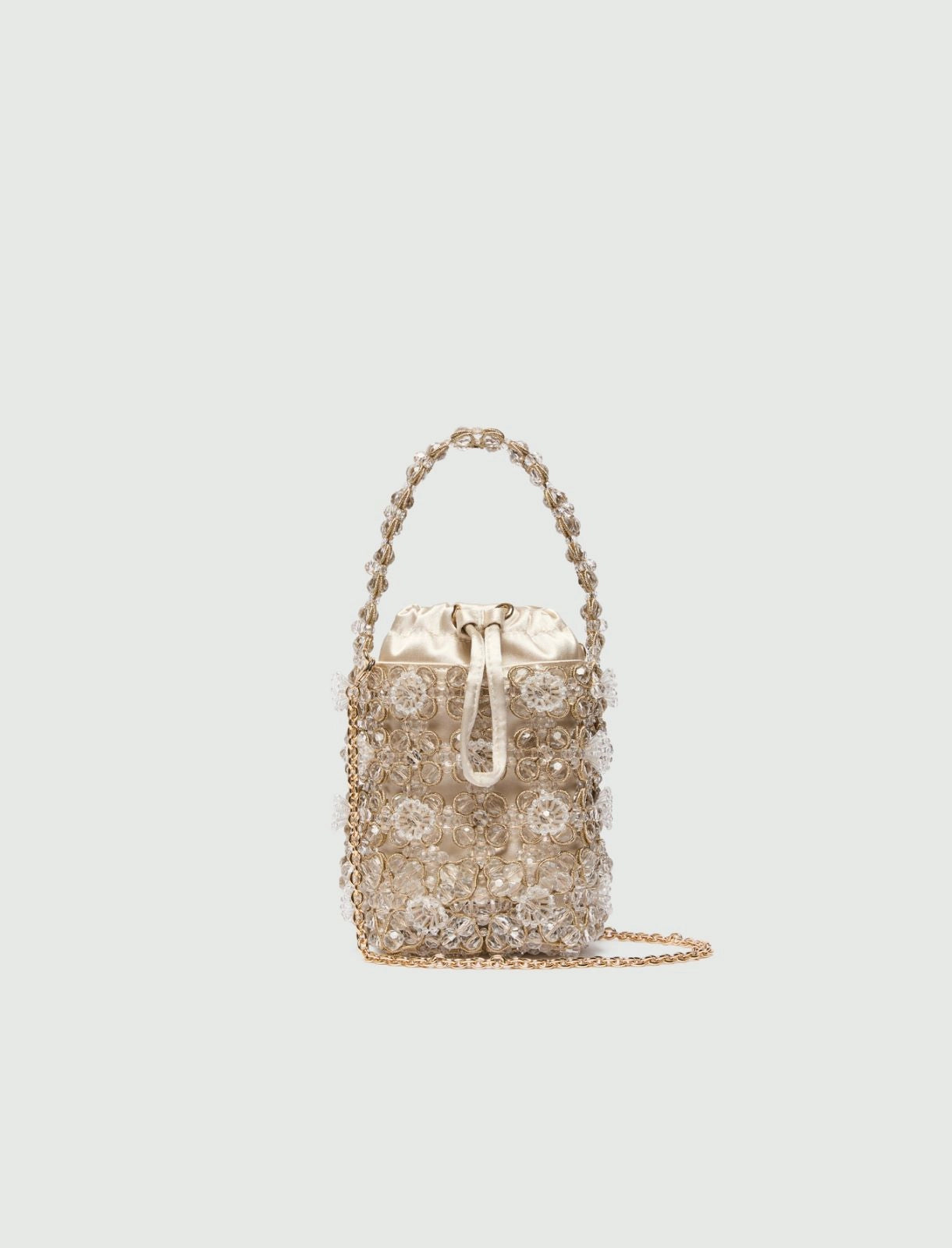 Marella Accessori Secchiello piccolo con bead ricamati, bianco PE26 Marella
