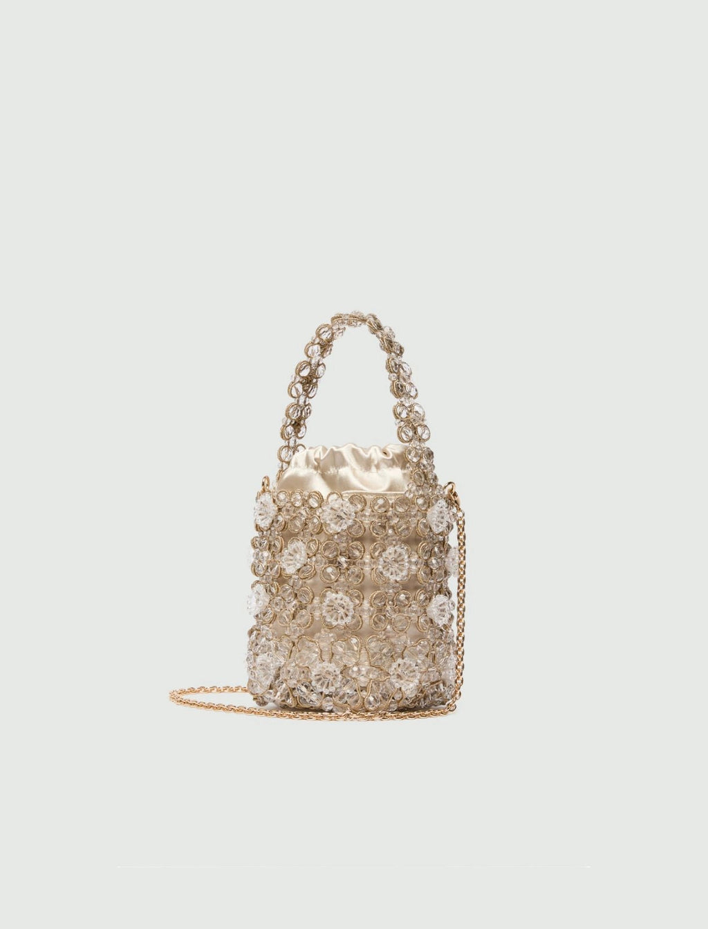 Marella Accessori Secchiello piccolo con bead ricamati, bianco PE26 Marella