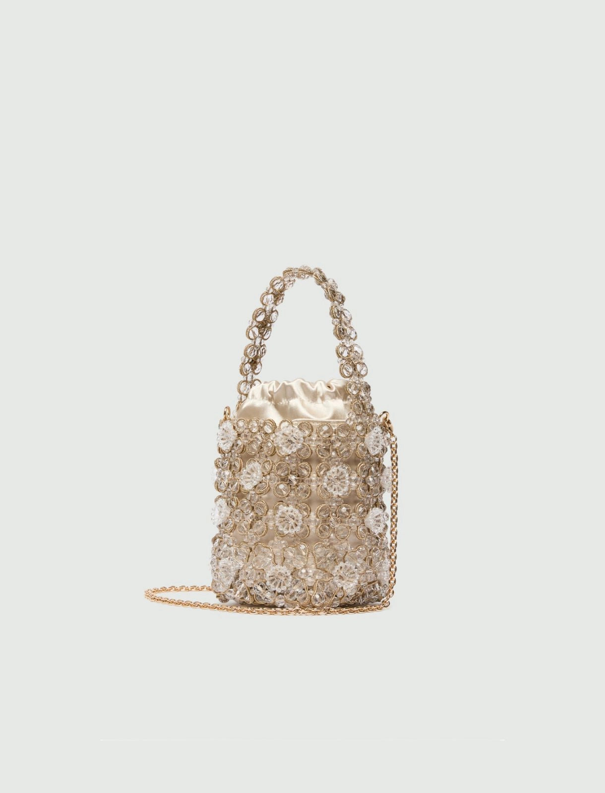 Marella Accessori Secchiello piccolo con bead ricamati, bianco PE26 Marella