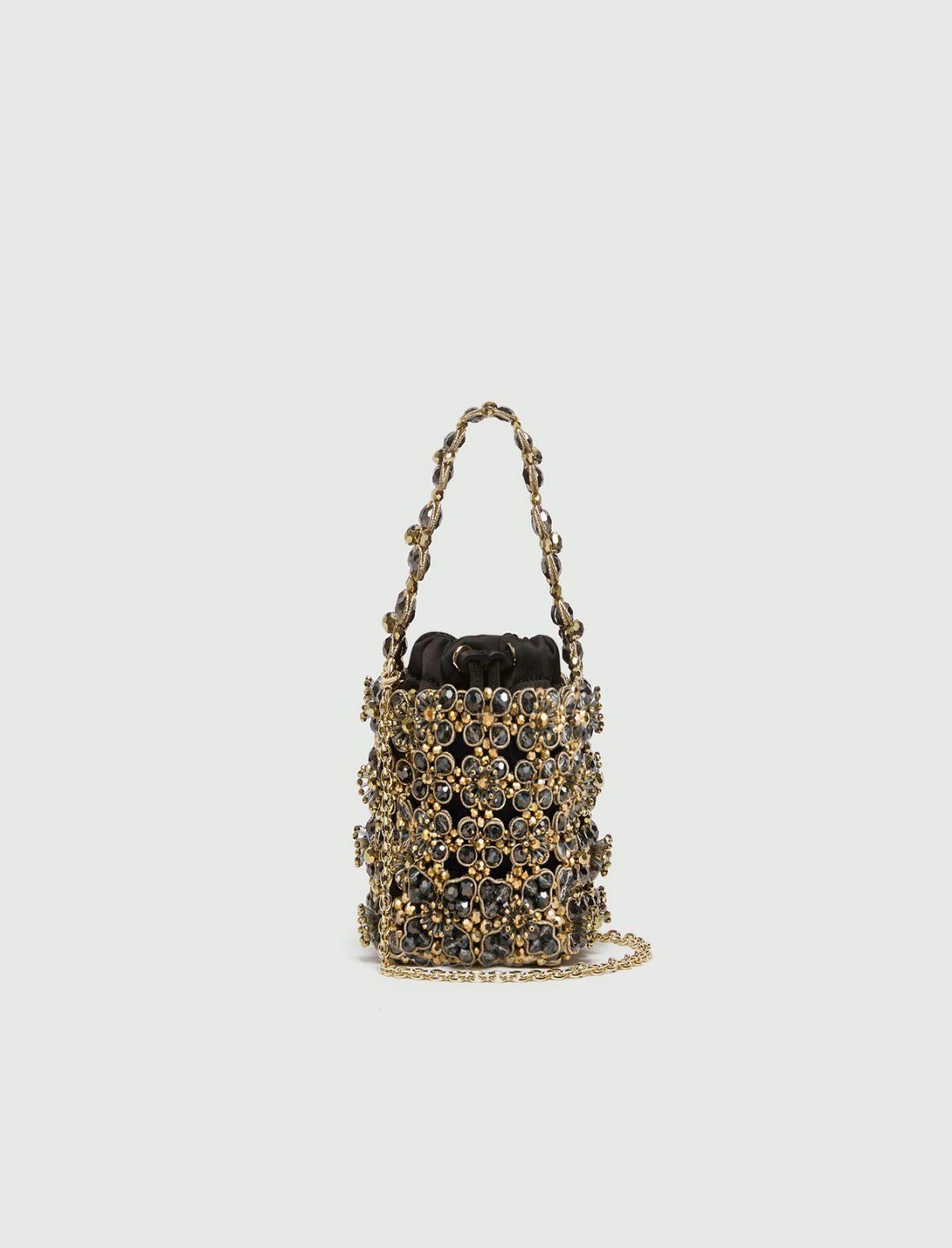 Marella Accessori Secchiello piccolo con bead ricamati, nero PE26 Marella