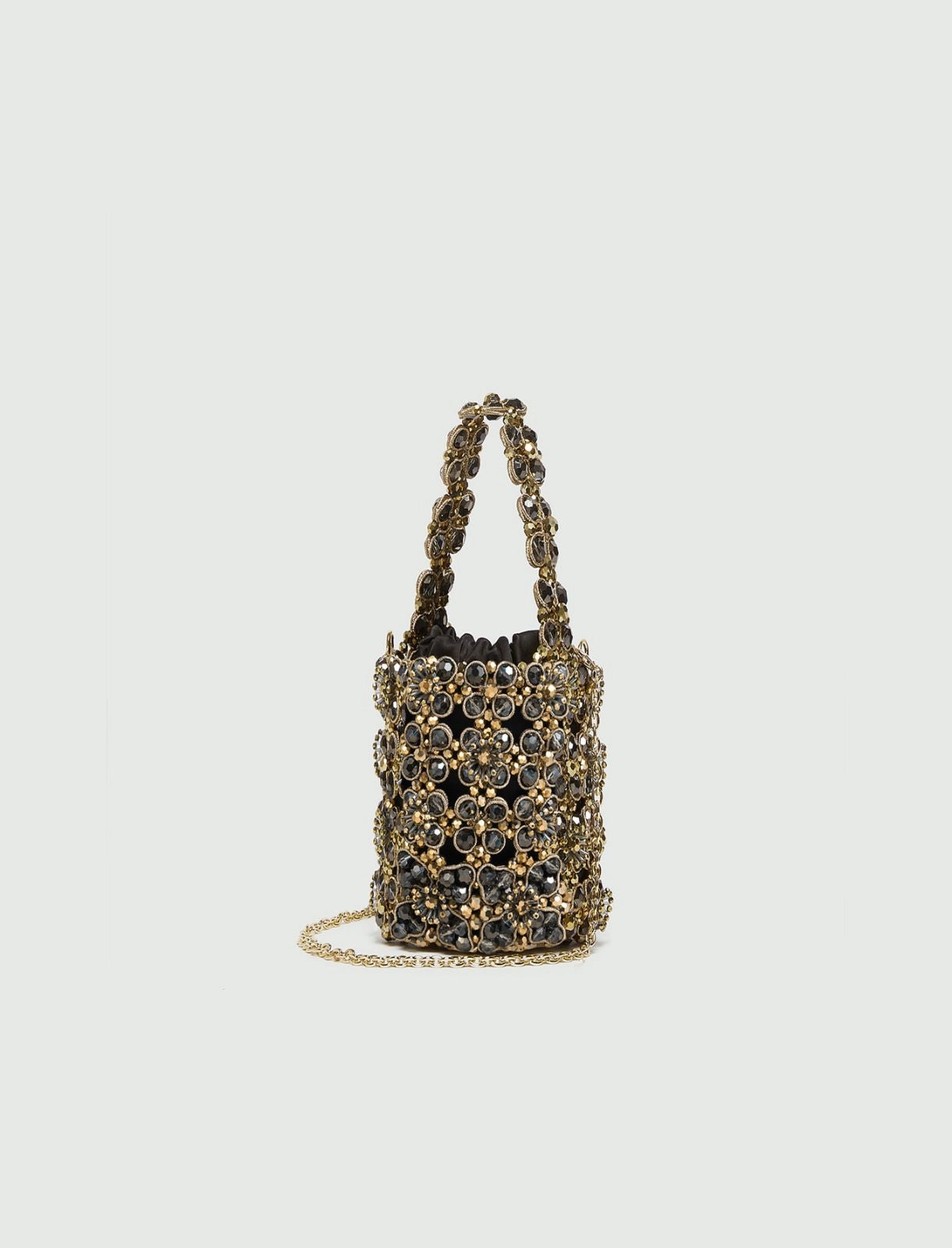 Marella Accessori Secchiello piccolo con bead ricamati, nero PE26 Marella