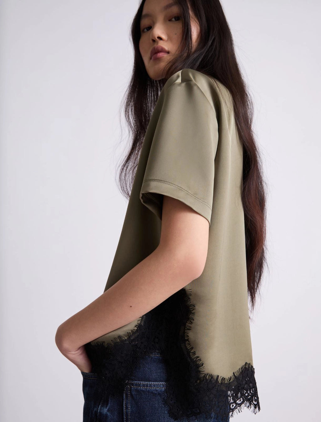 Marella T-shirt in raso con pizzo MLICarioca PE26 Marella