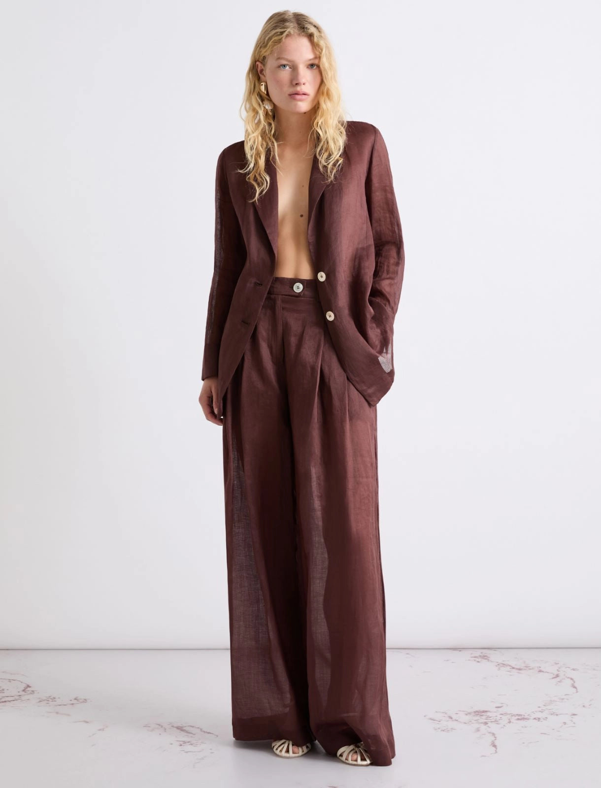 Marella Pantalone wide leg in ramié MLLAereo  PE26 Marella