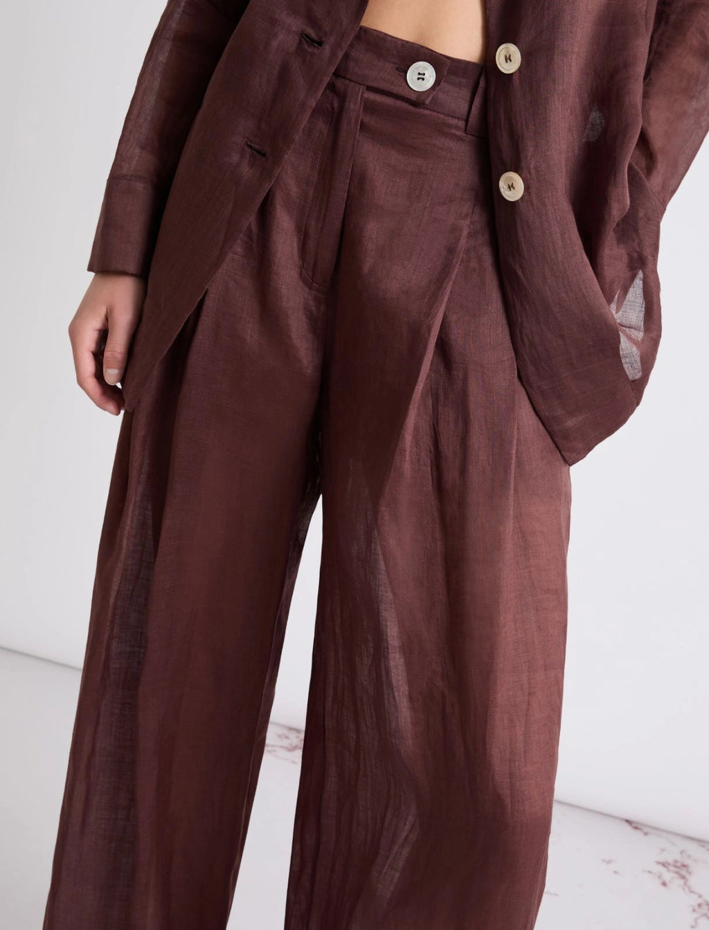 Marella Pantalone wide leg in ramié MLLAereo  PE26 Marella