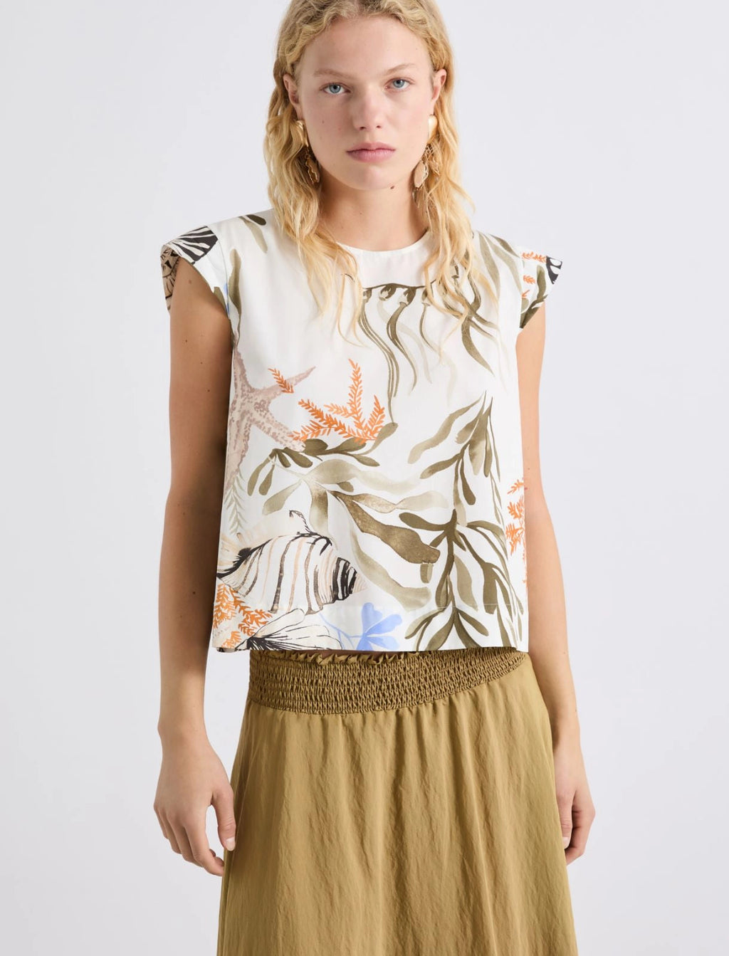 Marella Top smanicato in cotone stretch MllAffine PE26 Marella