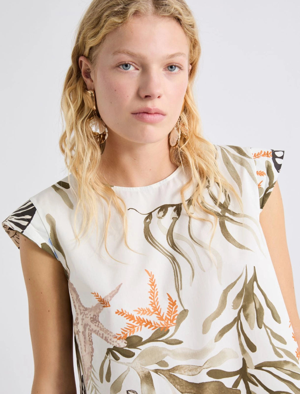 Marella Top smanicato in cotone stretch MllAffine PE26 Marella