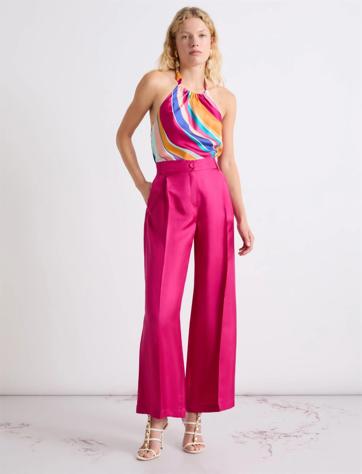 Marella Pantalone in twill di seta MLLAriete PE26 Marella
