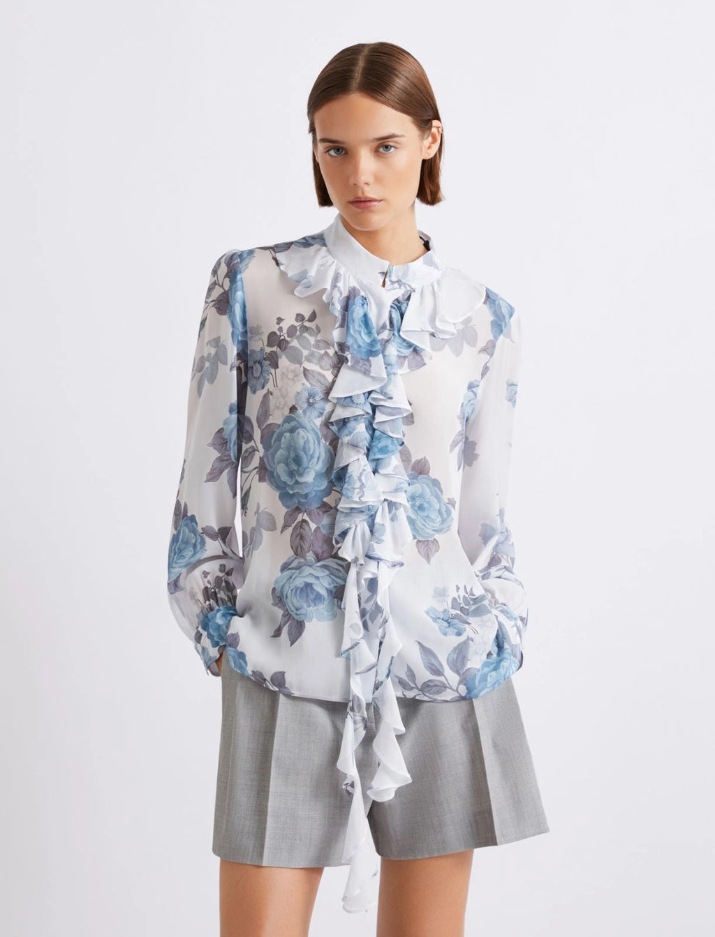 Marella Camicia in georgette con rouche MLLCanapa PE26 Marella