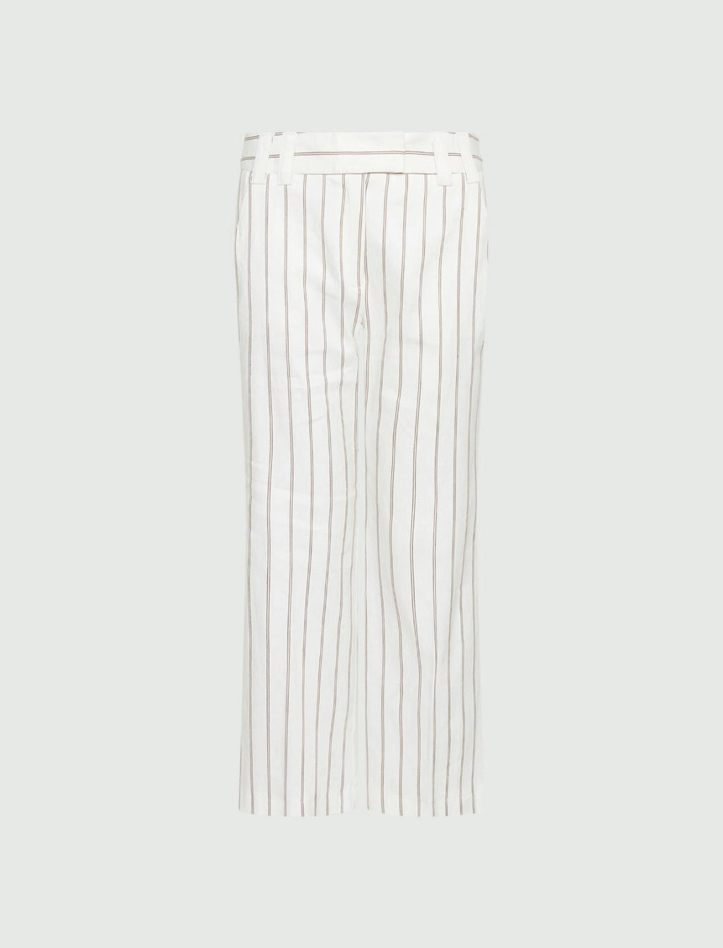 Marella Pantalone flare in lino e cotone fantasia gessata MLLFebo  PE26 Marella