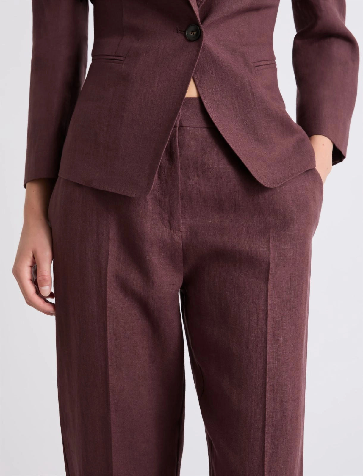 Marella Chino in tela di lino MLLFragola PE26 Marella
