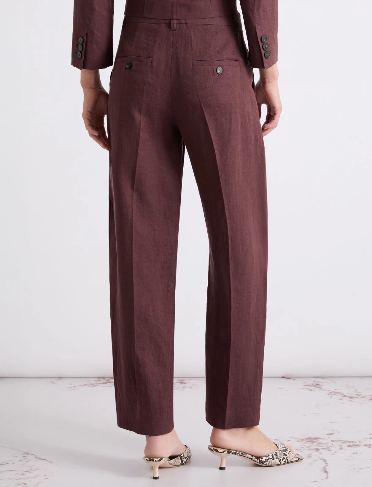 Marella Chino in tela di lino MLLFragola PE26 Marella