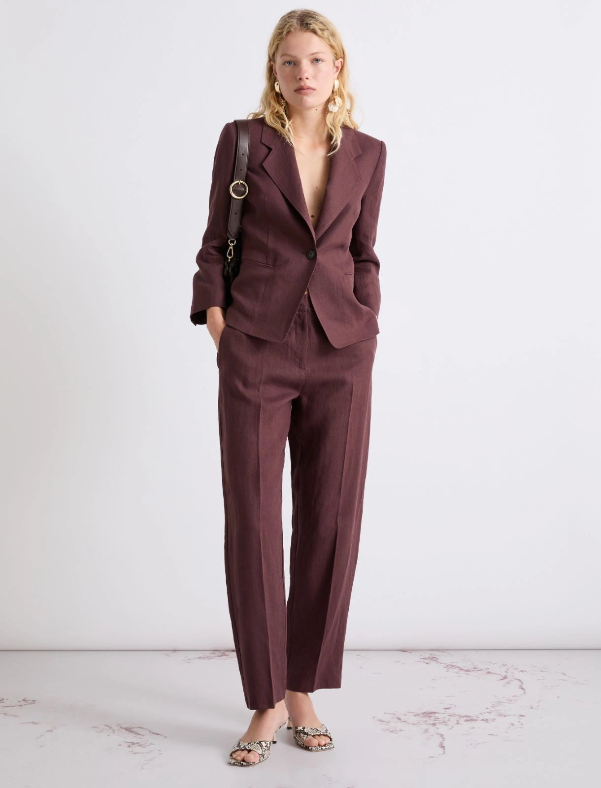 Marella Chino in tela di lino MLLFragola PE26 Marella