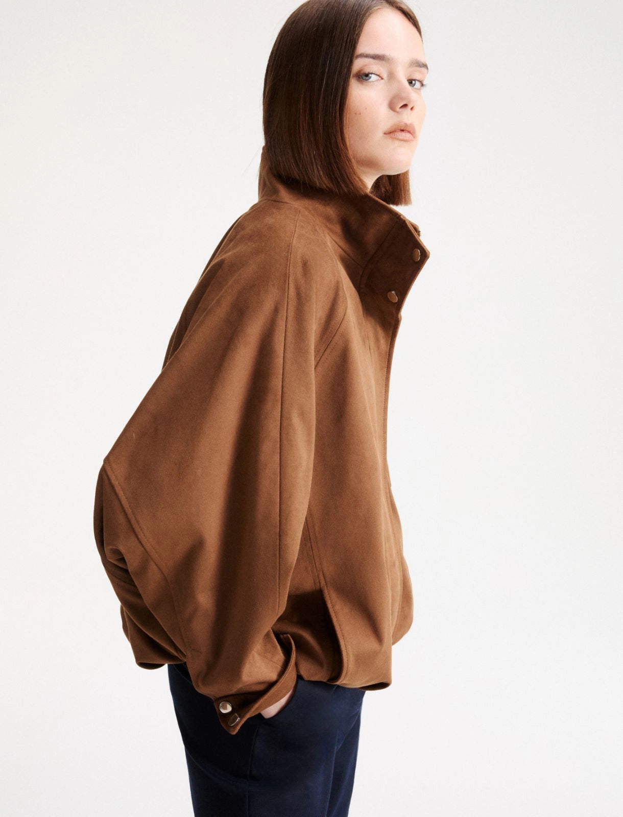 Marella Blouson a collo alto in suede MLLGiubba AI26 Marella