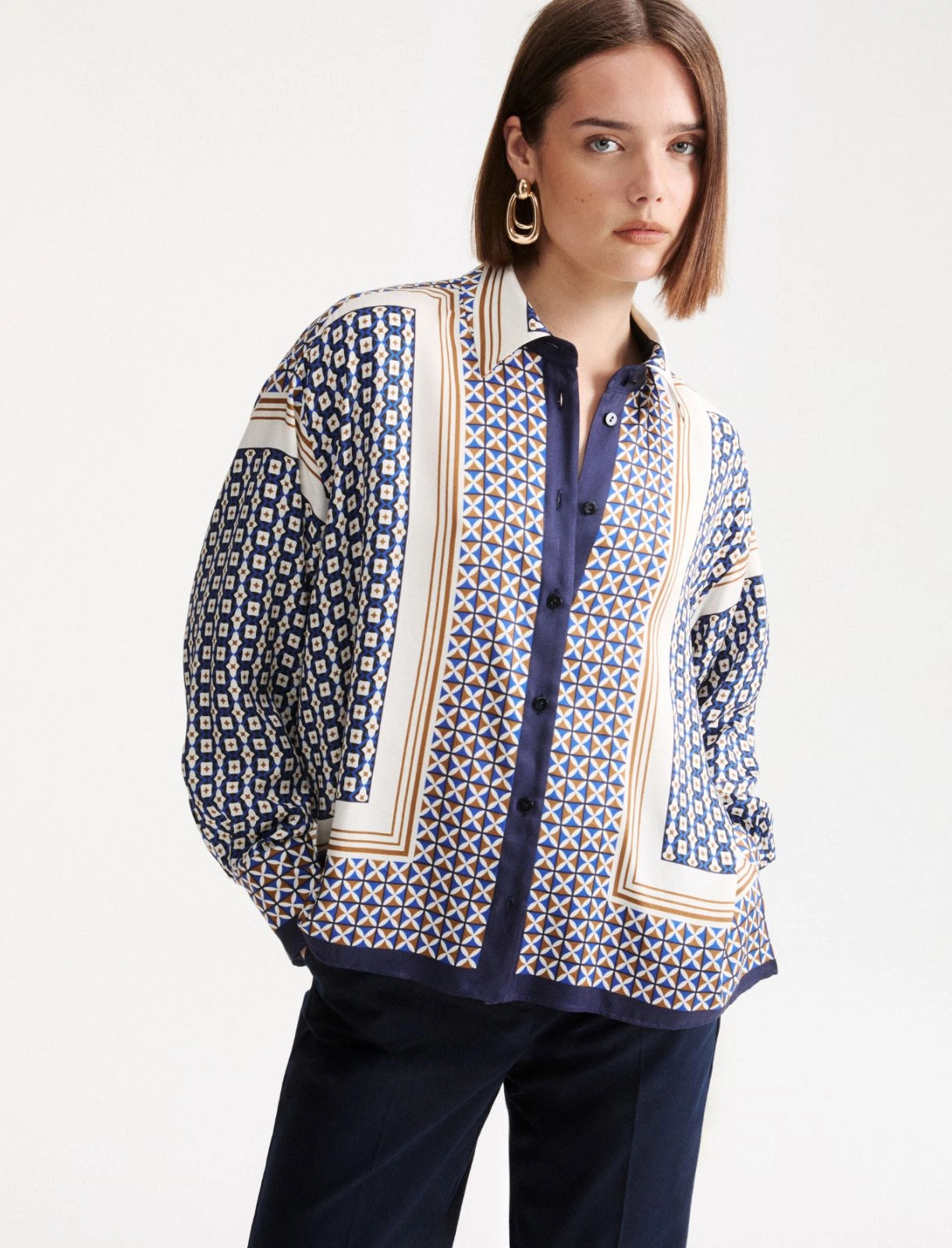 Marella Camicia over in twill di viscosa MLLLicenza AI26 Marella