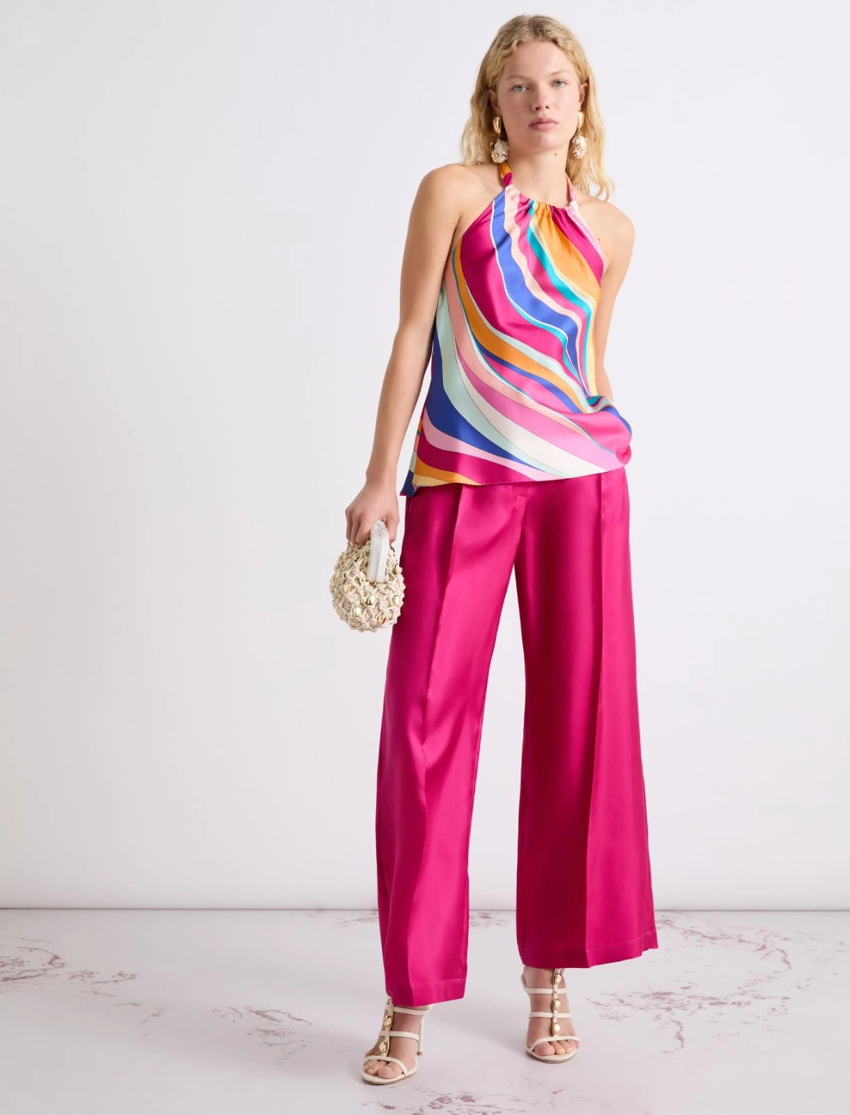 Marella Top in seta con scollo all'americana MLLOnagro PE26 Marella