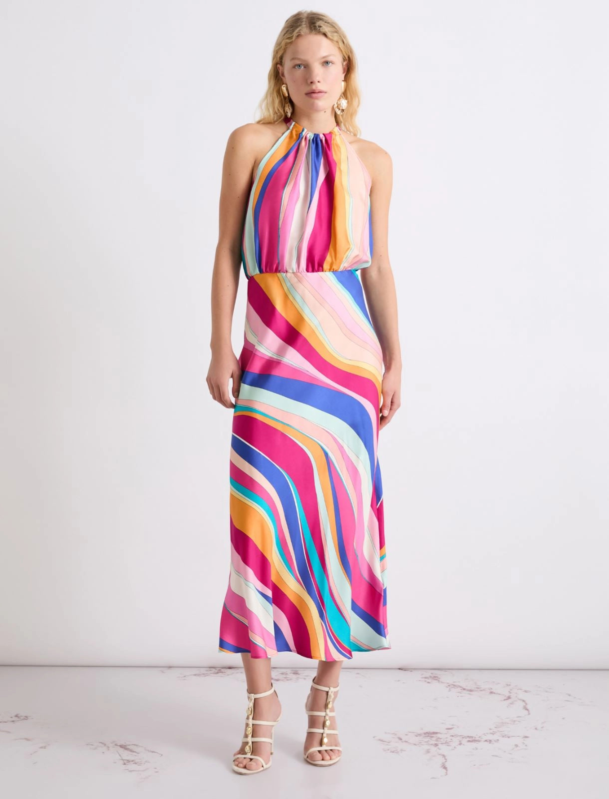 Marella Abito lungo in twill di seta MLLQuite PE26 Marella