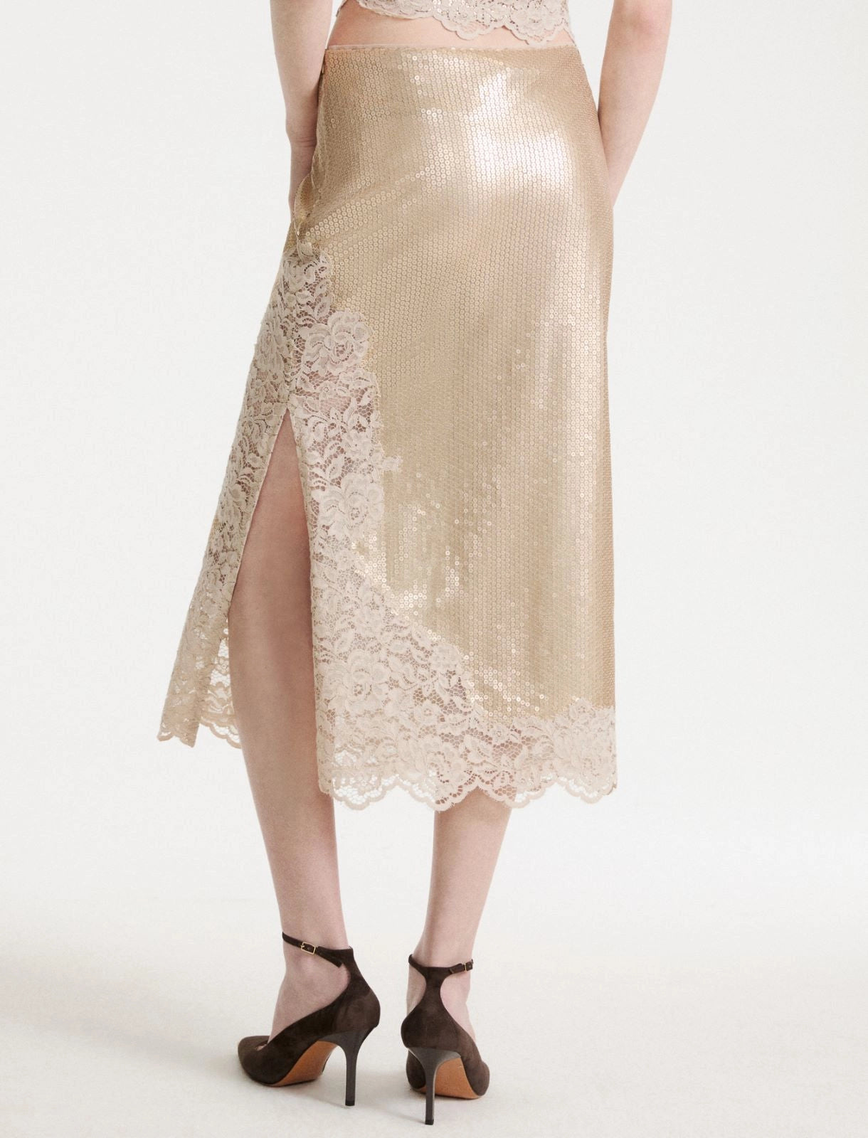 Marella  Gonna in tulle con paillette e pizzo MLLRing AI26 Marella
