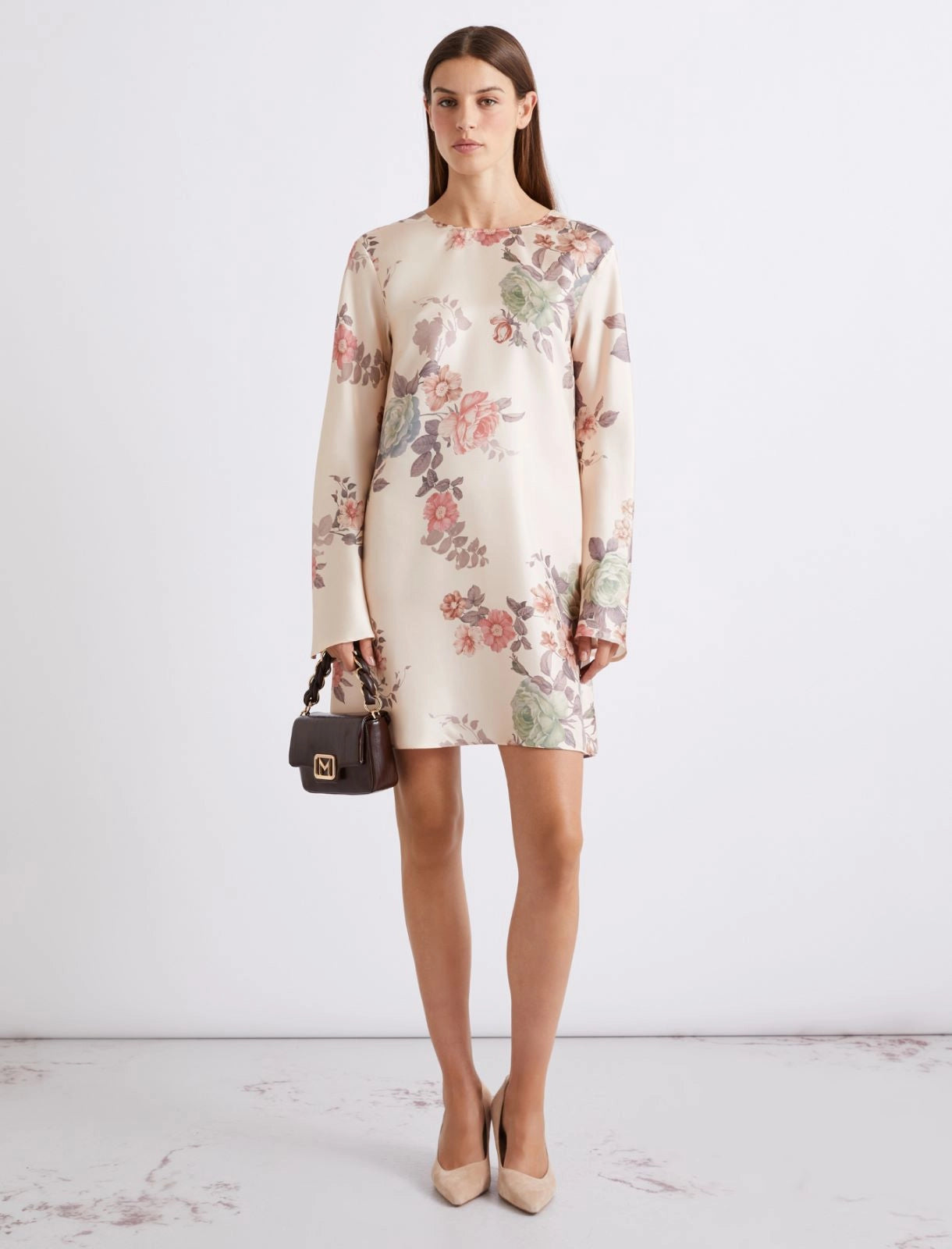 Marella Abito svasato in twill di seta MLLSamba PE26 Marella