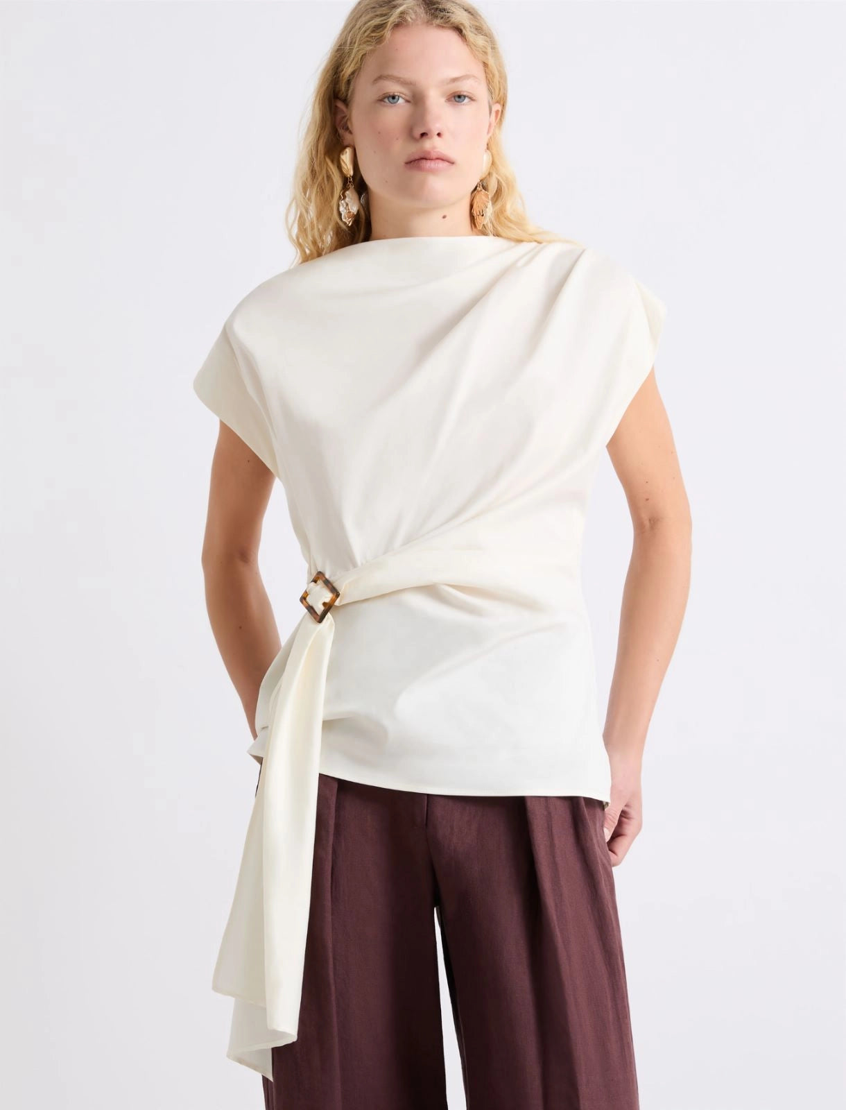 Marella Blusa smanicata con drappeggio MLLSupremo PE26 Marella