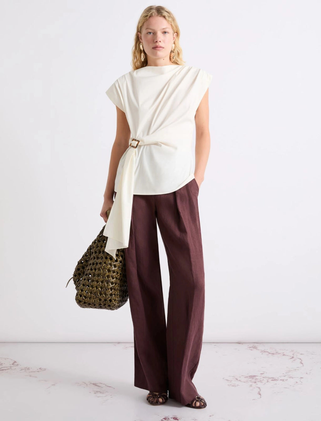 Marella Blusa smanicata con drappeggio MLLSupremo PE26 Marella