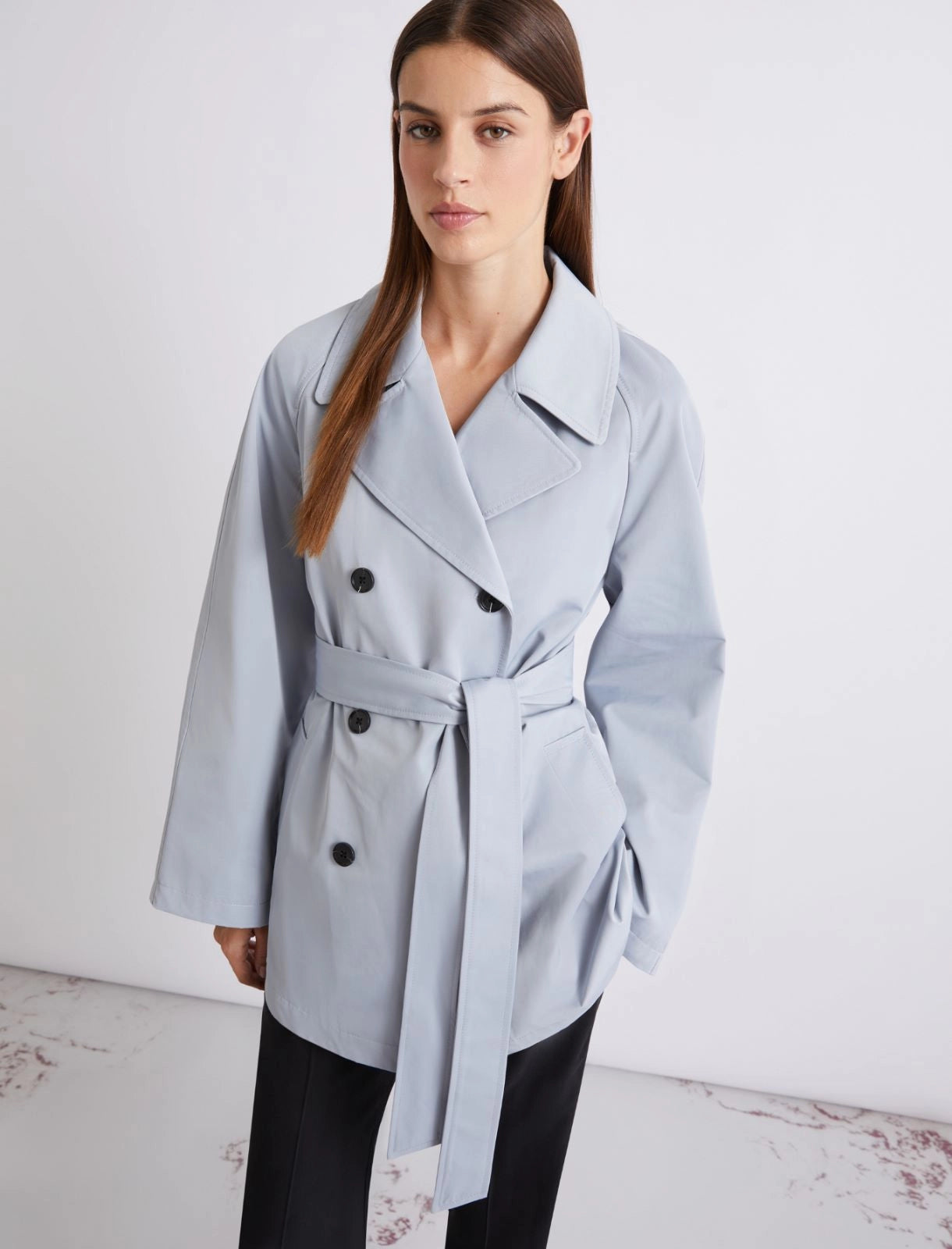 Marella Trench in cotone tecnico, azzurro MLLUmido  PE26 Marella