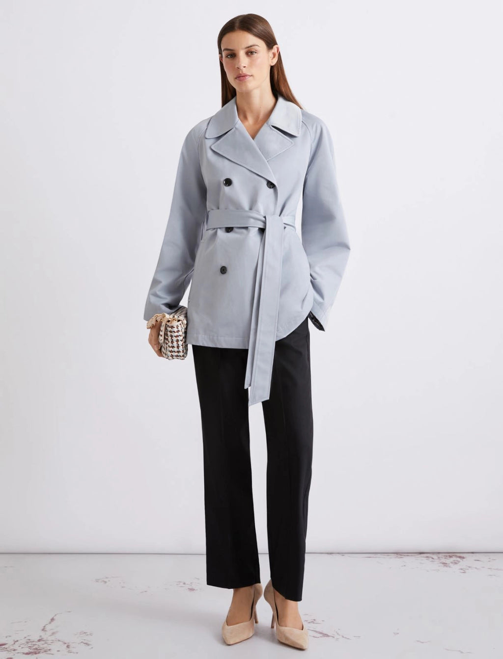 Marella Trench in cotone tecnico, azzurro MLLUmido  PE26 Marella