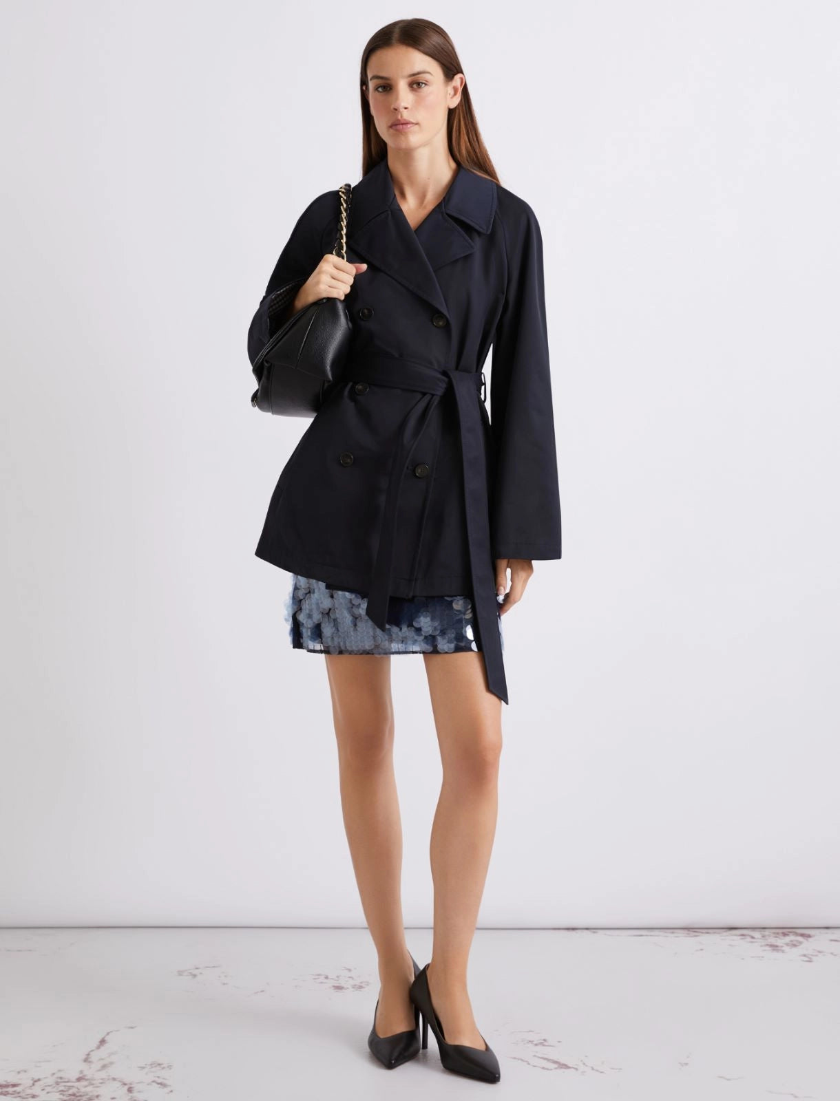 Marella Trench in cotone tecnico, blu MLLUmido  PE26 Marella