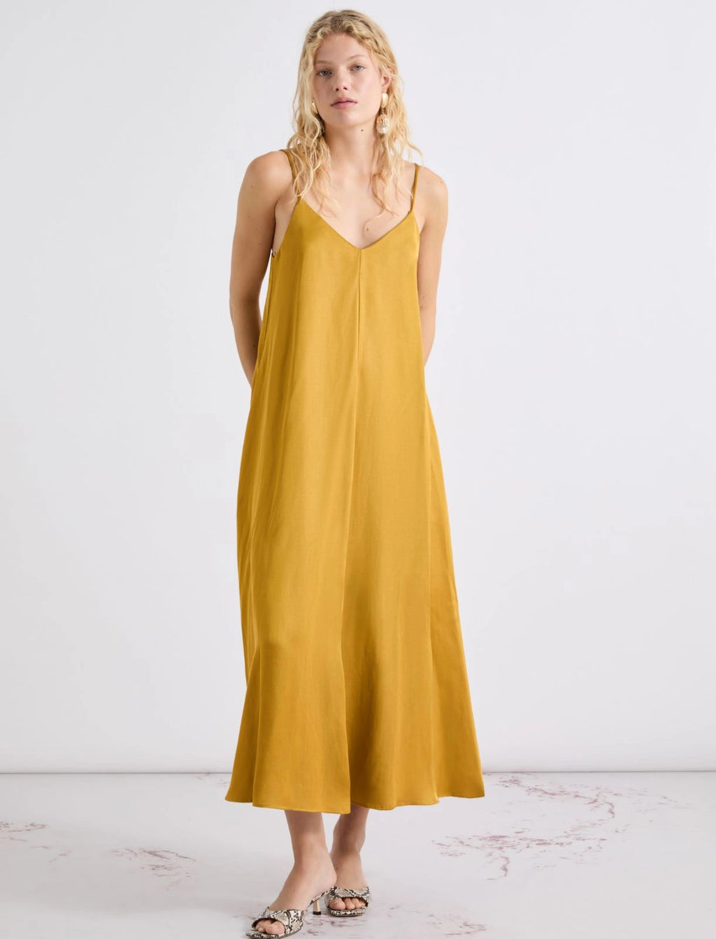 Marella Abito Slip dress in gabardina misto lino MLLVoliera  PE26 Marella