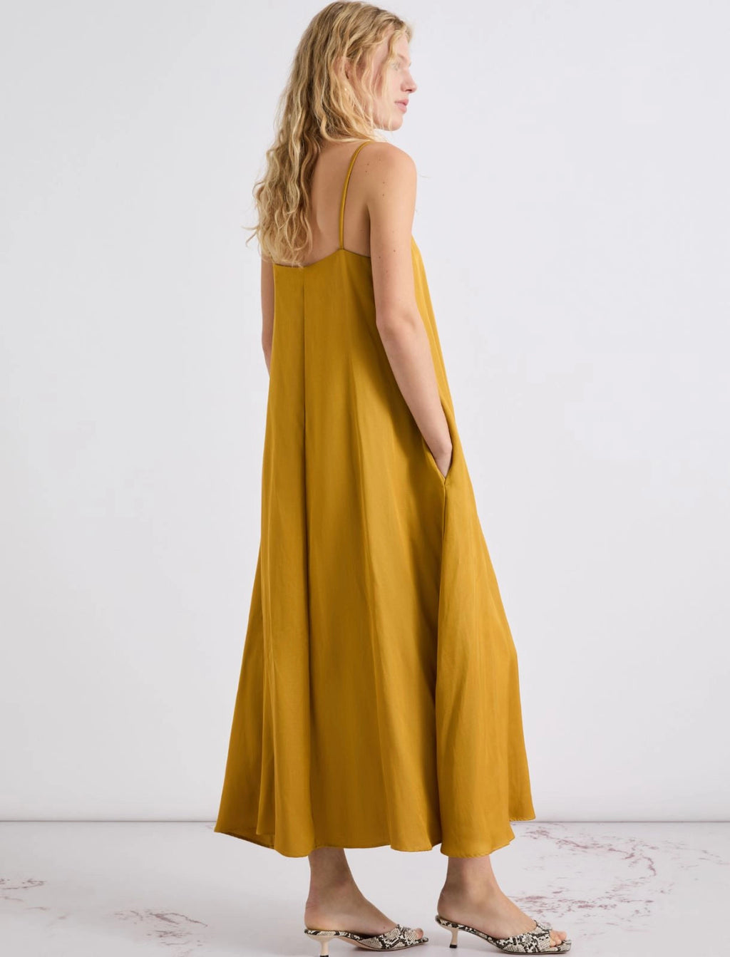 Marella Abito Slip dress in gabardina misto lino MLLVoliera  PE26 Marella