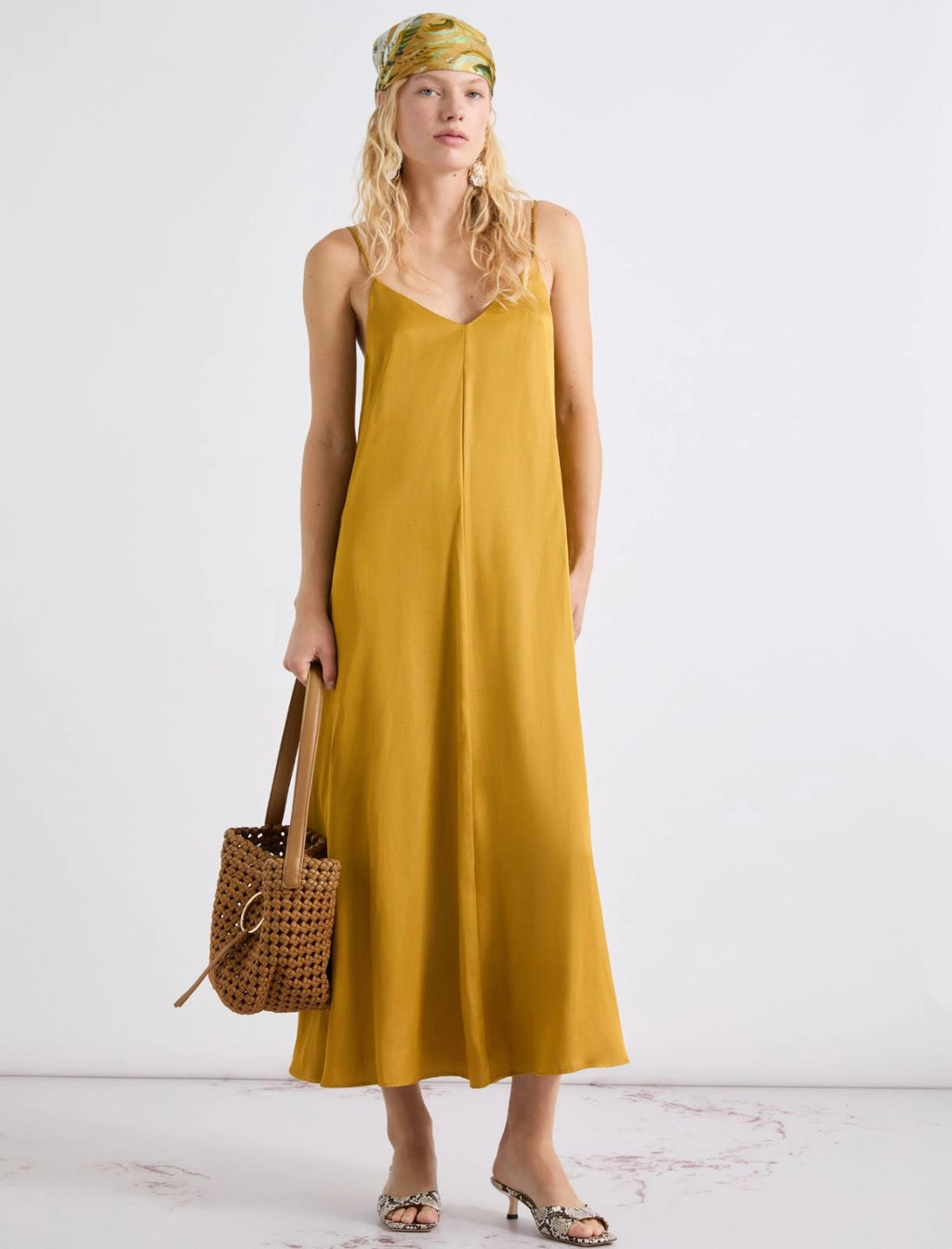Marella Abito Slip dress in gabardina misto lino MLLVoliera  PE26 Marella
