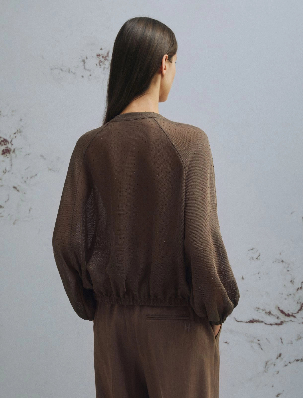 Marella Monochrome Bomber oversize con micro strass PE26 Marella Monochrome