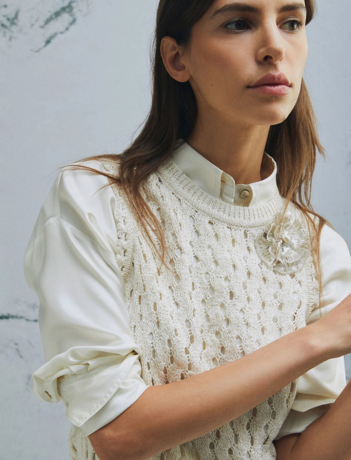 Marella Monochrome Top in cotone mouliné MLMEmiro PE26 Marella Monochrome