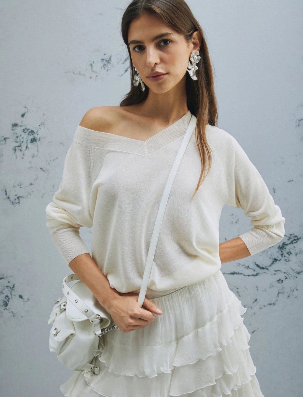 Marella Monochrome Maglia con scollo a V MLMTubo PE26 Marella Monochrome