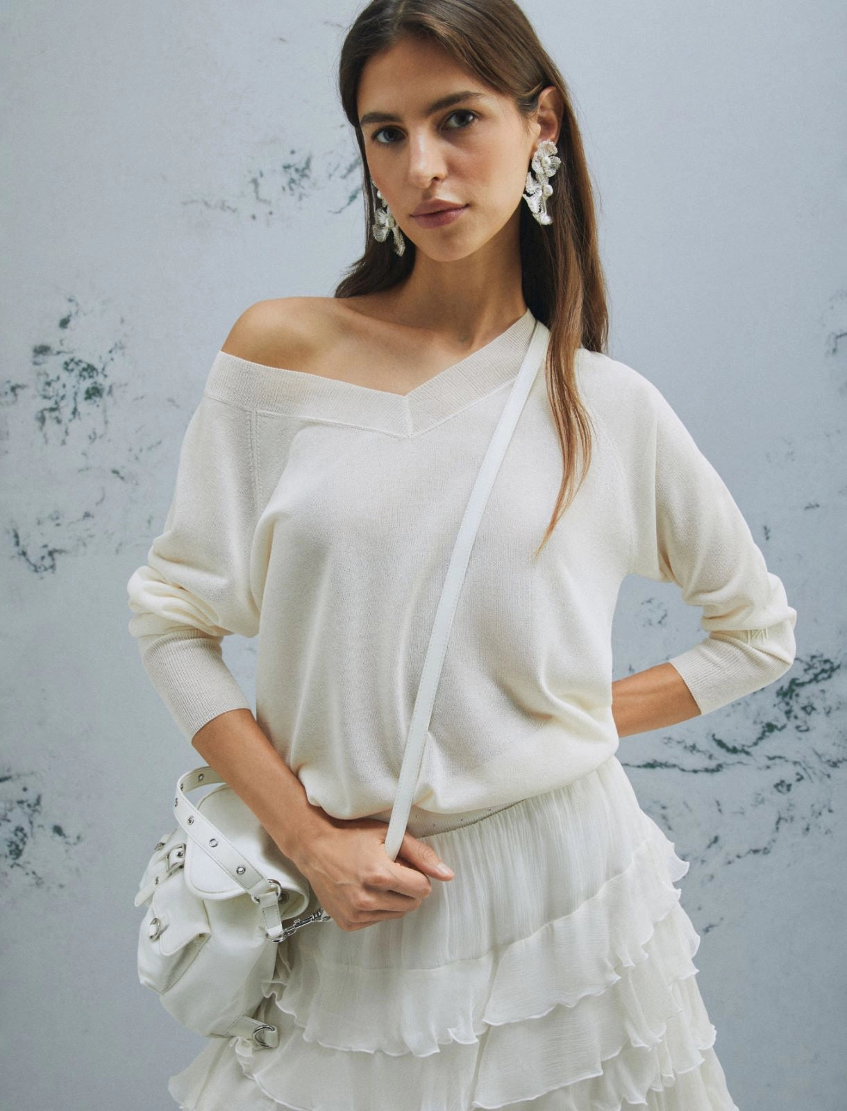 Marella Monochrome Maglia con scollo a V MLMTubo PE26 Marella Monochrome