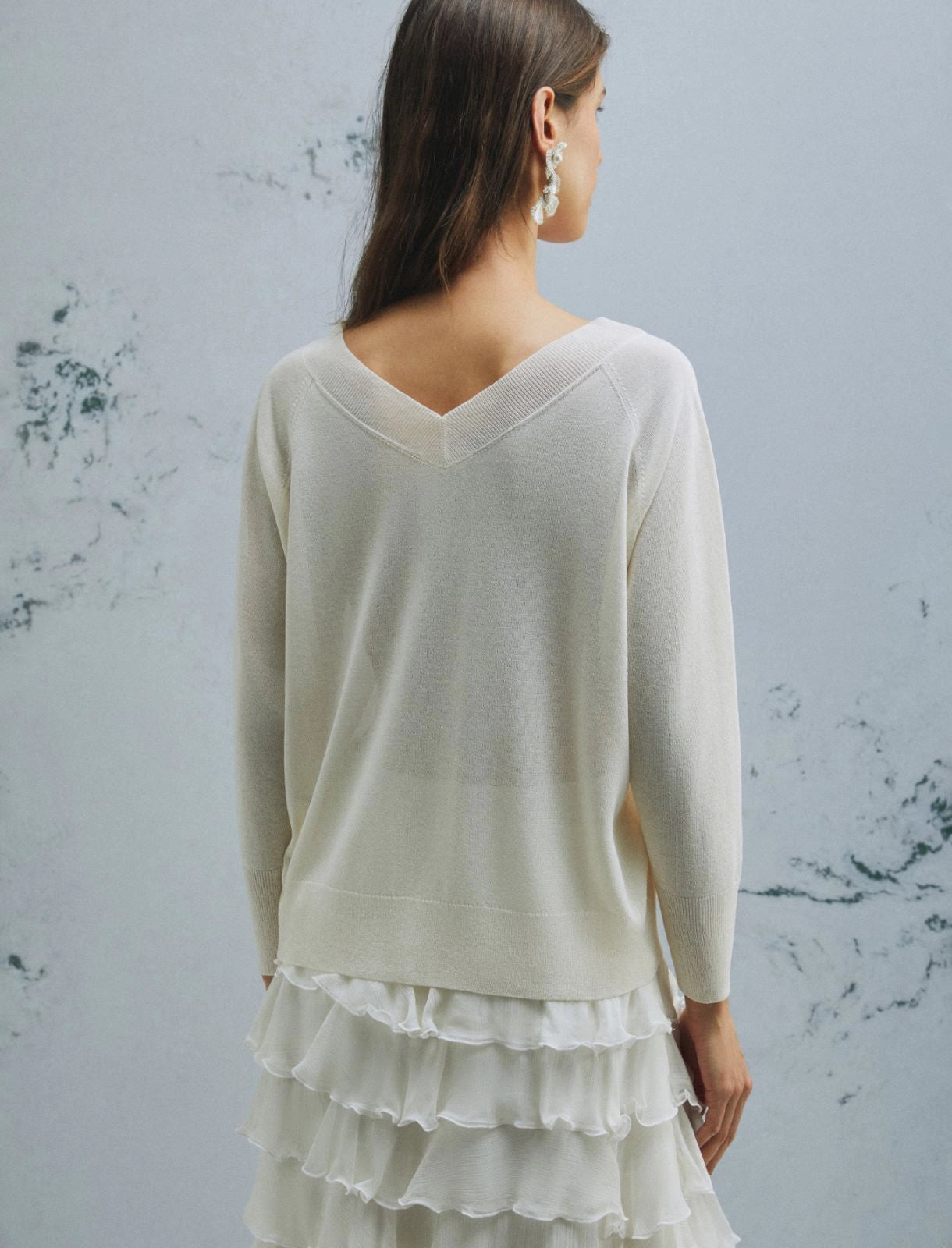 Marella Monochrome Maglia con scollo a V MLMTubo PE26 Marella Monochrome