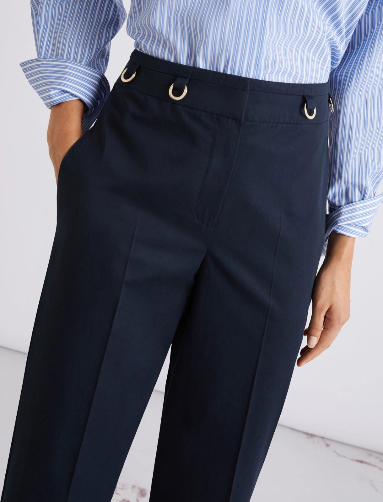 Marella Sport Pantaloni dritti in gabardina MLSAcciaio PE26 Marella Sport